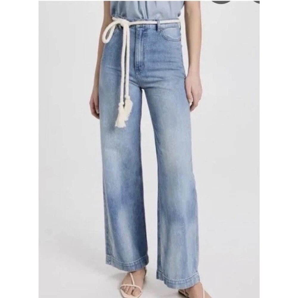 The Great Seaside Wide Leg Cotton Hemp Jeans Size 27 NO BELT NEW $375